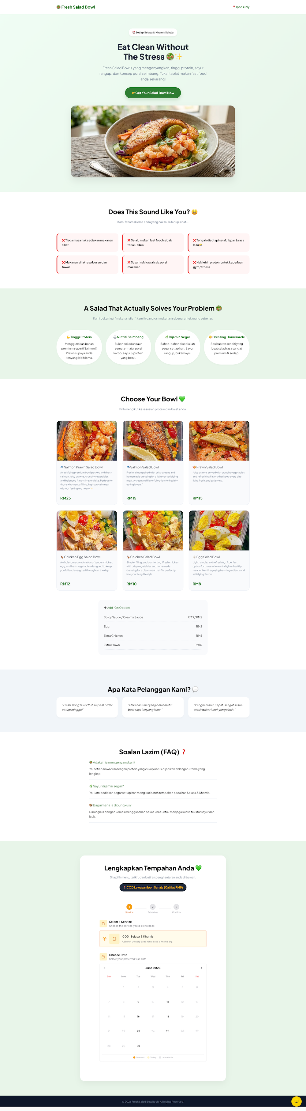Kyra Greens landing page sample