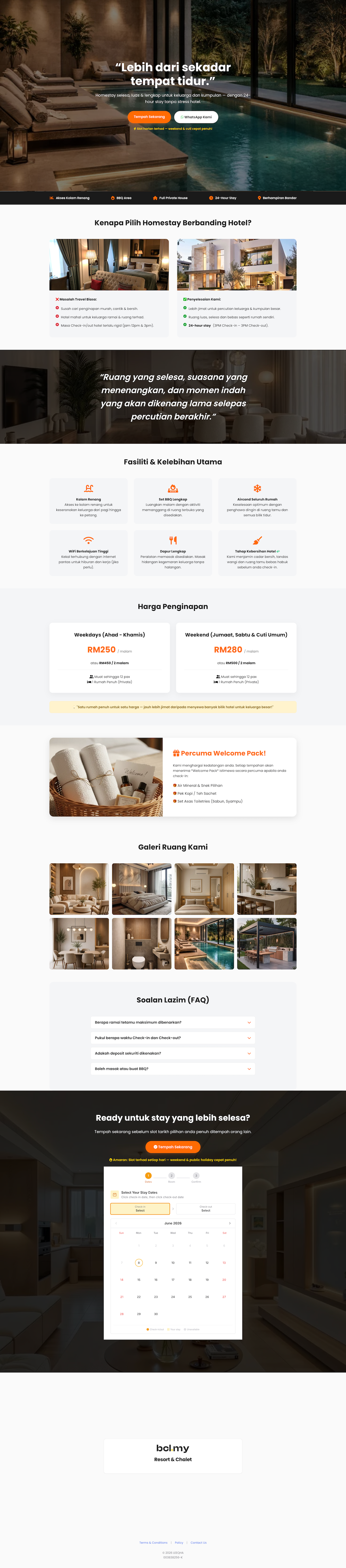 Resort chalet website sample